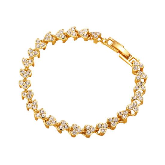 Bracelet Cubic Zirconia Stones Inlaid Luster Bracelet Allergy-Free Adjustable Length Lobster Clasp Bracelet Sparkling Jewelry Gift