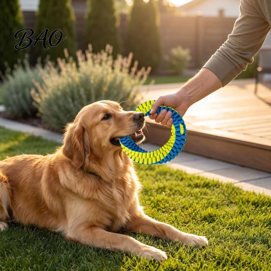 Interactive Tug Toys for Dogs Dog Dental Toy, Textured Woven Nylon Chew Teeth Cleaning Durable Fetch Round or Figure 8 Design, Washable Toy