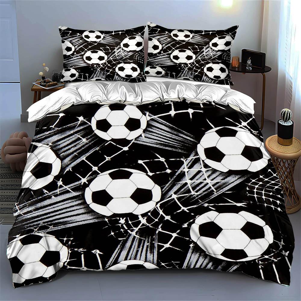 Soccer-themed design. Bedding Duvet cover sets Duvet covers Pillowcases gifts (1 * Duvet Cover 2 * Pillowcases, without duvet insert)