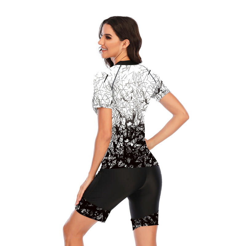 Split Short-sleeved Surf Suit Sunscreen Women's Swimsuit Fashion Swimsuit Wetsuit
