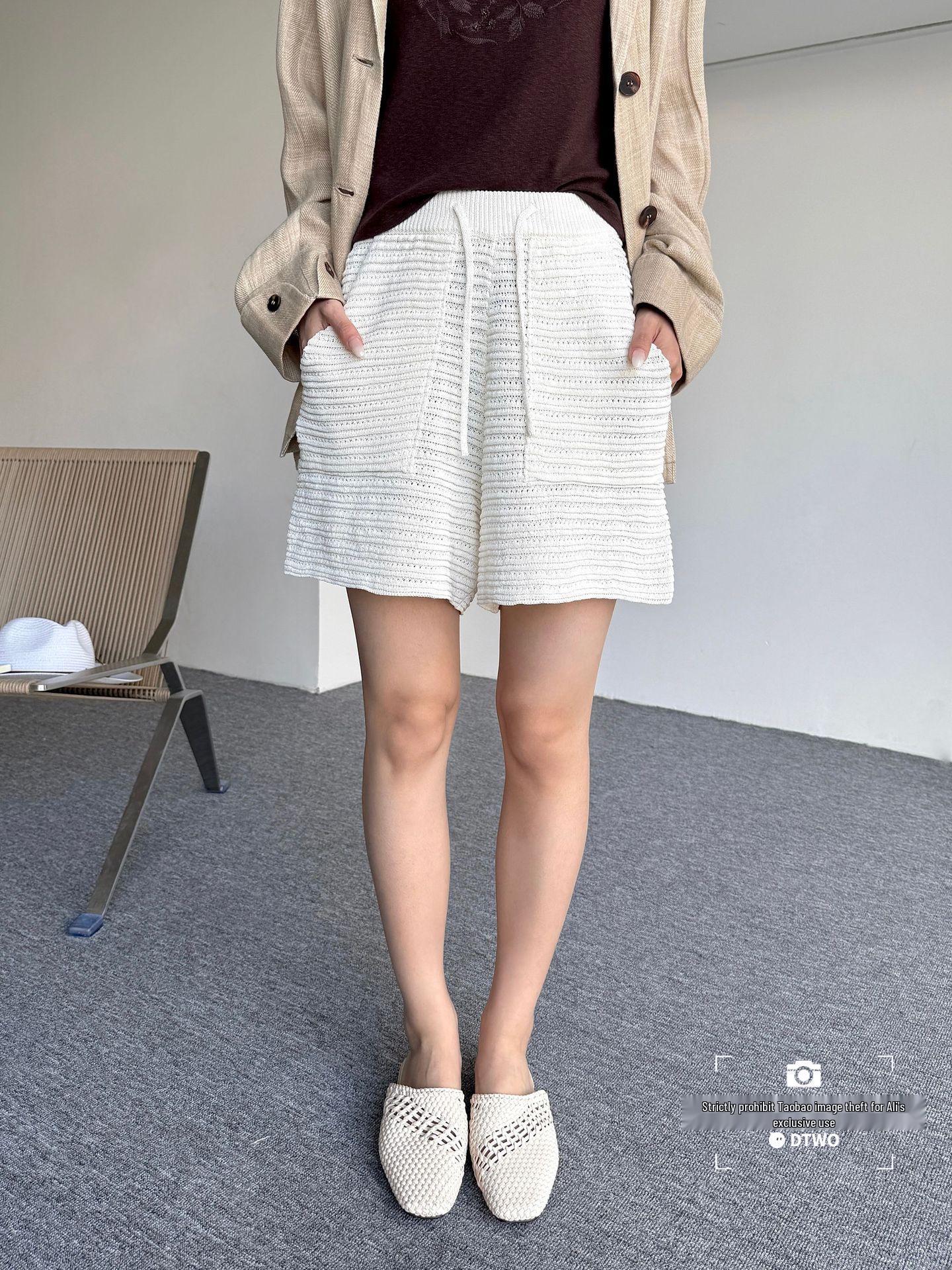 

DTWO Women s Casual Knit Shorts - Spring/Summer Design Small кофейный