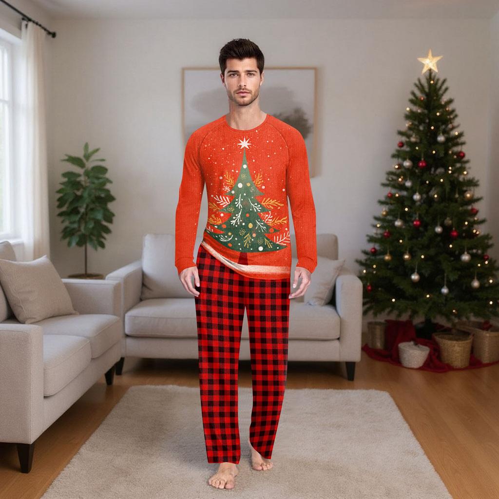 Christmas Prints Family Matching Long Sleeve Tops+Pants Set Family Matching Sets