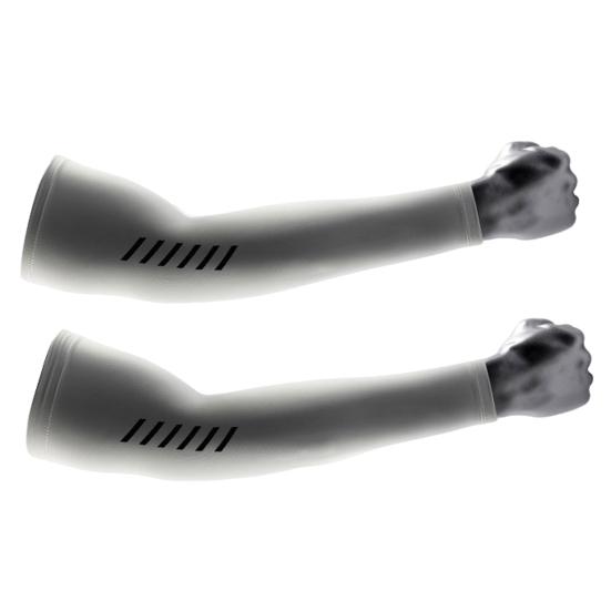1 Pair UV-proof Cycling Arm Sleeves Sun Protection Moisture Absorbing Breathable Quick Drying Sports Cooling Arm Compression Sleeves