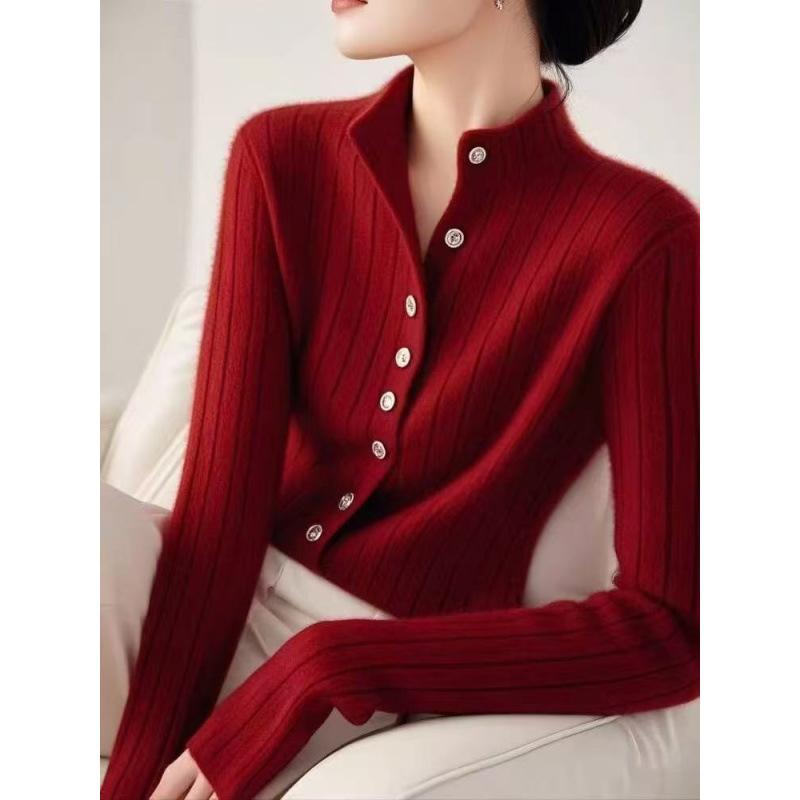 New Year's red sweater women's autumn and winter new atmosphere looks good lazy with knitted sweater women's top