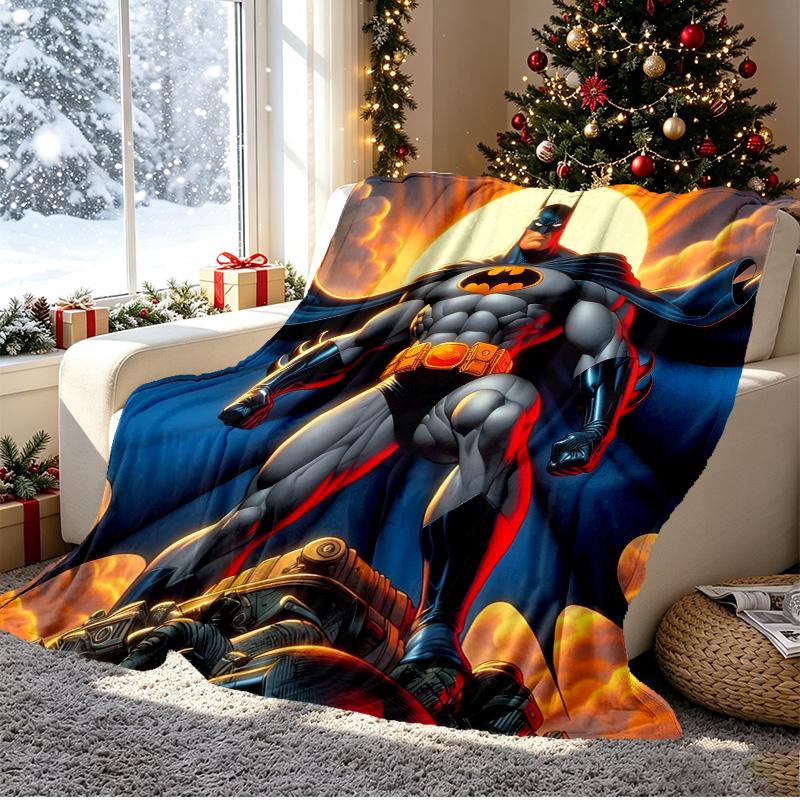Batman Pattern Blanket for Home Decoration, Bed, Sofa, Car Travel, Camping, Suitable for All Seasons, Birthday Christmas Gift