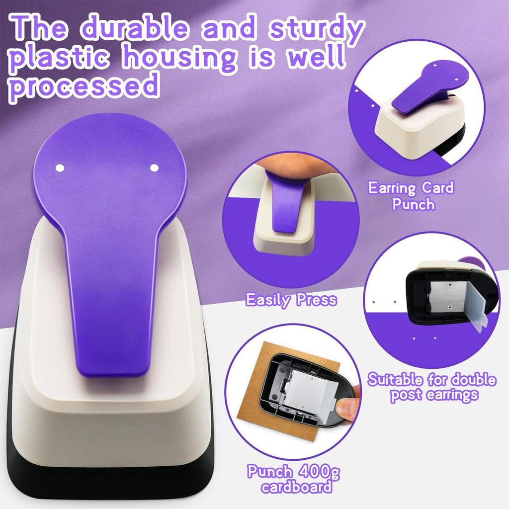 Precision Earring Card Punch - Multi-Purpose Hole Puncher Paper Crafts Perforator Tool For Jewelry Display,  Scrapbooking Card
