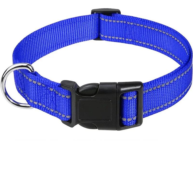 Reflective Dog Collar Strap with Adjustable Safety Nylon Pet Collar Pet Traction Rope Suitable for Small and Medium-Sized Pets
