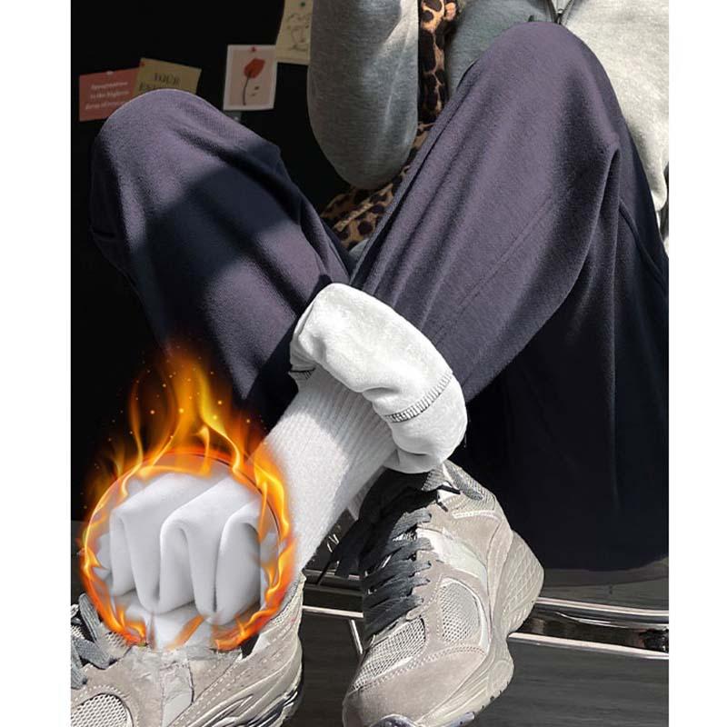 

Женские повседневные зимние брюки Bundle Feet Pants, прямые, с флисовой подкладкой, утолщенные спортивные брюки 3XL темно-серого