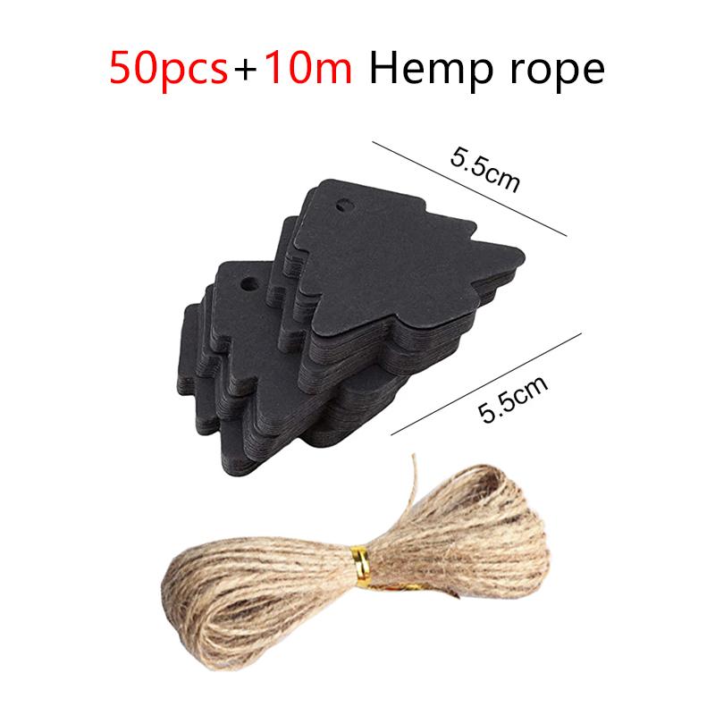 

50/100pcs Blank Hang Tags Kraft Paper Holes with Hemp Rope Adjustable Rope Length Handwritten Card Party Gifts Labels TMZ As shown in figure