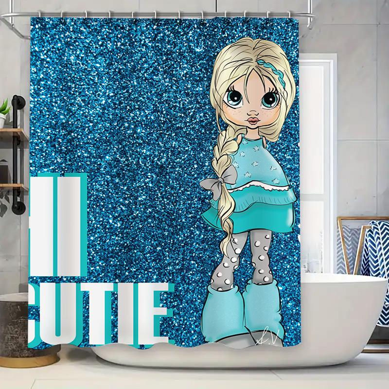 

Colorful Mermaid Dog Shower Curtain Magical Pets Perfect For Bathroom Decoration W60H190(CM)-1 Pcs