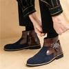 New Trend Designer Men's Pointed Mixed Patchwork Ankle Boots British Fashion Botas Casual Luxury High-top Punk Rock Shoes