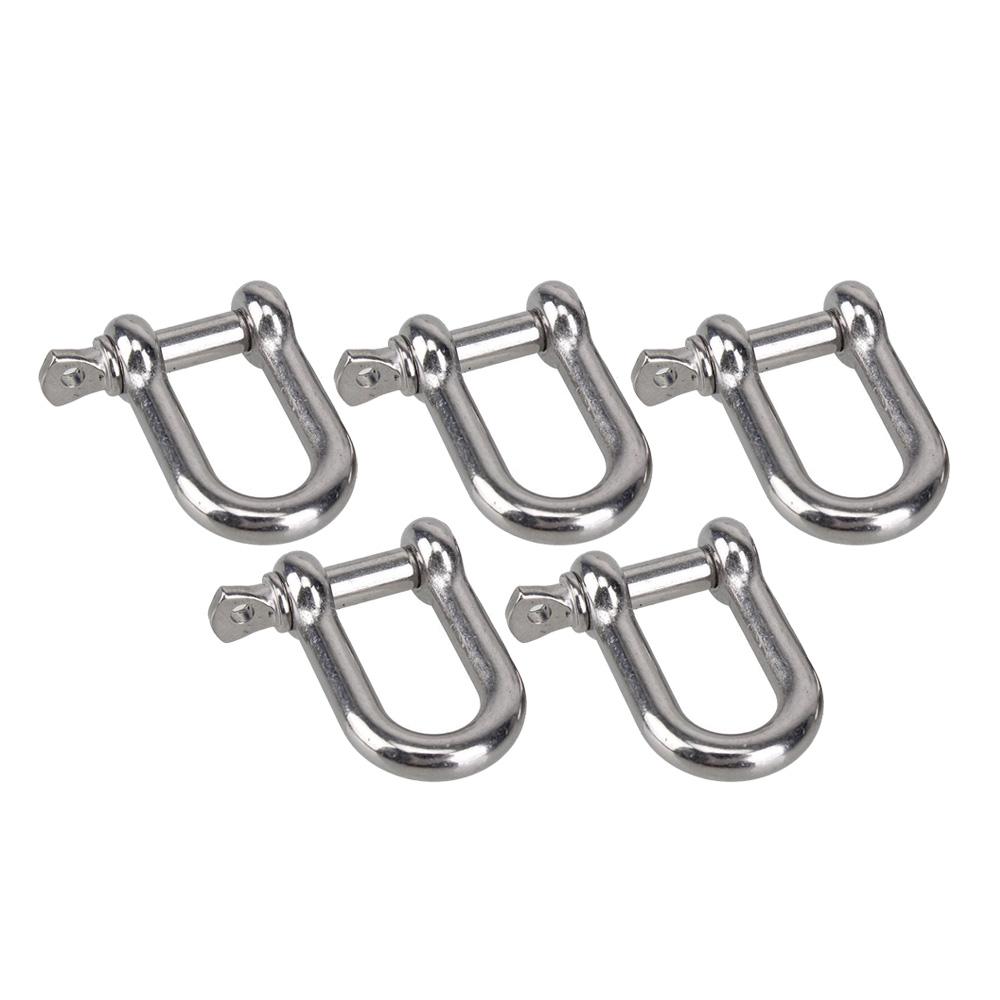 

10pcs 5pcs M8 Stainless Steel D Type Shackle Hooks Boat Rigging Hardware Short Paragraph 5Pcs