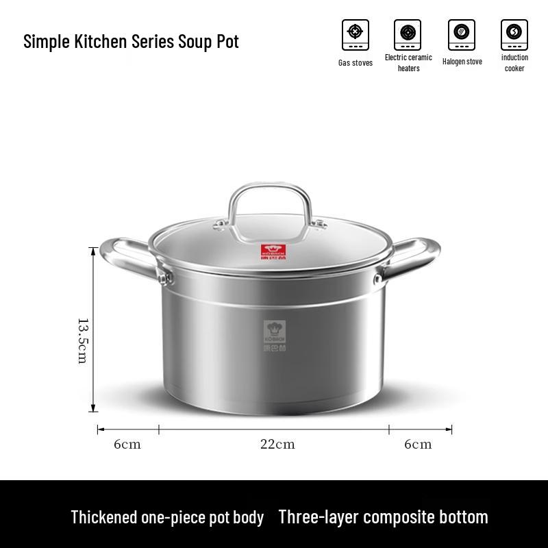 Kangbach Simple Chef 304 Stainless Steel Soup Pot