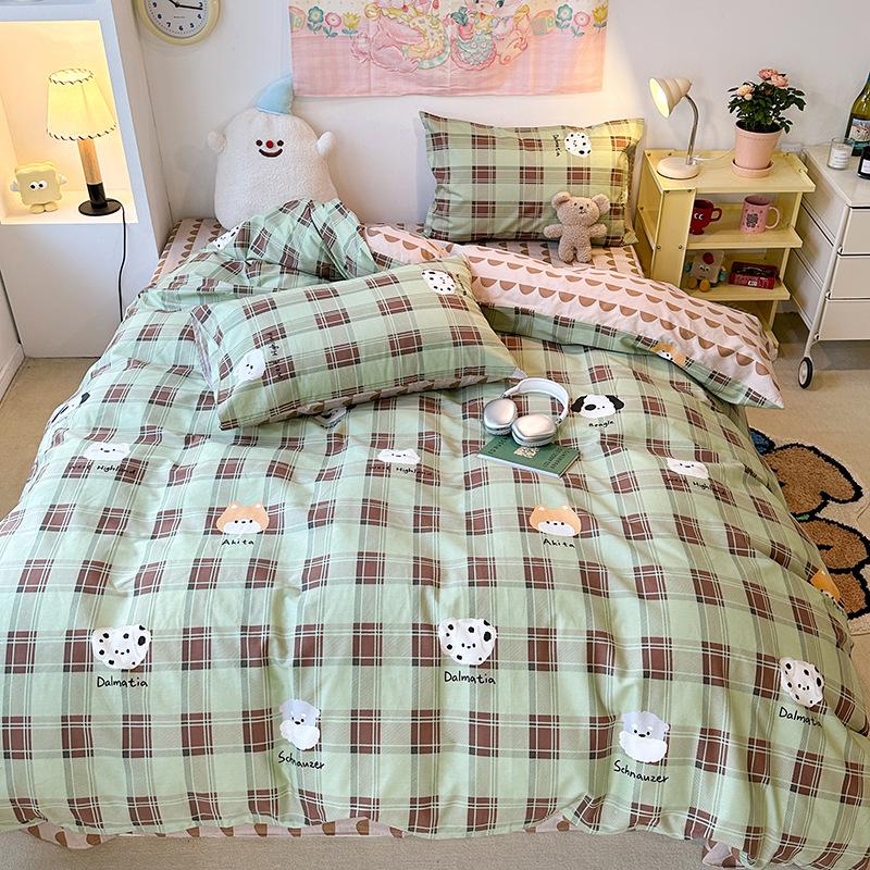 Cotton Four-piece Quilt Cover, Bed Sheet Three-piece Cartoon Girl Heart Bedding
