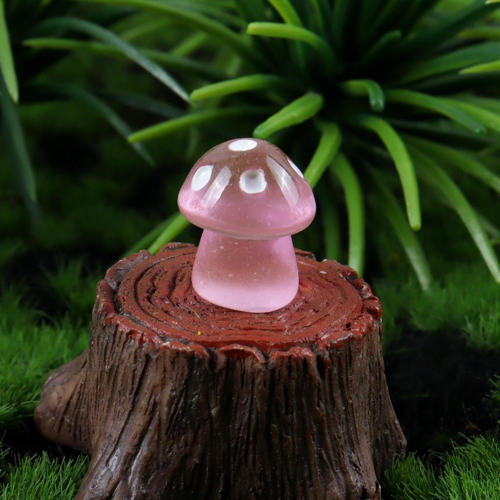 Colorful DIY Luminous 3D Mini Mushroom Jewelry Accessories for Creative Micro Landscape Landscaping