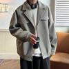Fashionable Jacket Men's Autumn and Winter Thick Wool Trench Coat Jacket Casual Loose Top