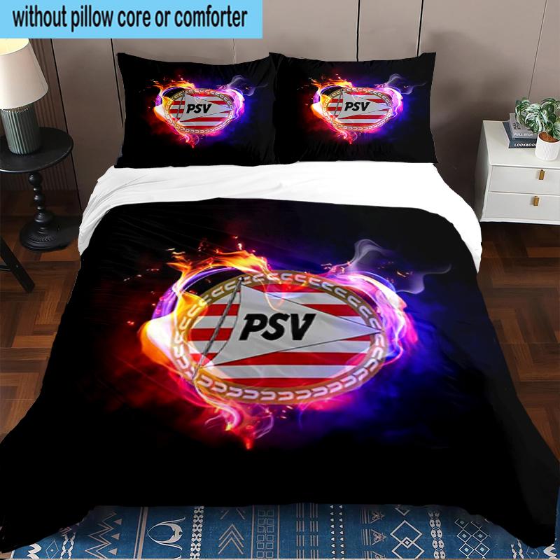 Psv Eindhoven Crest 3PCS Bedding Set 2D Printing (Includes 1 Duvet Cover + 2 Pillowcases Coreless), Bedroom decor,Fan Gift