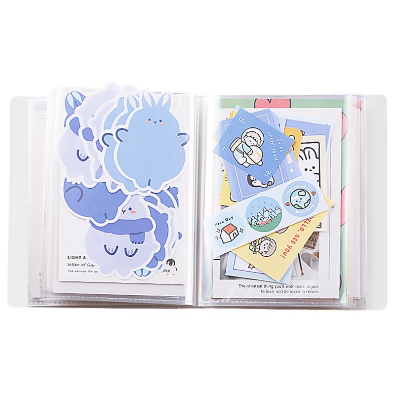 

Yoofun A6 40sheets Clear Album Photo Pictures Stickers Cards Material Paper Collection Storage Book Transparent Pocket Album
