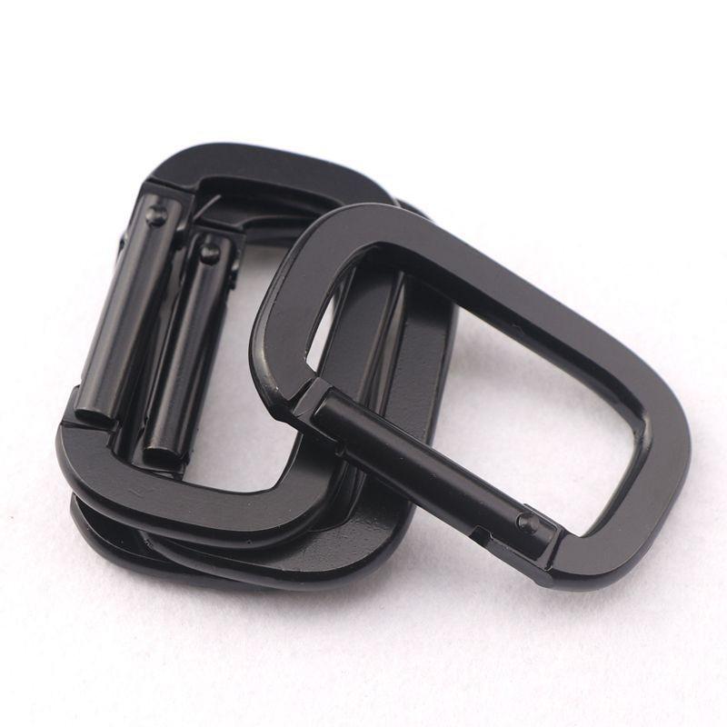 Aluminum Alloy Black Carabiner with Electrophoretic Finish - 53x345MM Square Track Flat Buckle for Backpack
