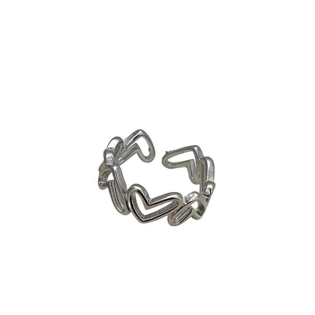 Geometric Open-Heart Ring: Women's Trendy Japanese-Korean Light Luxury Style