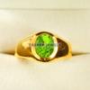 Peridot Oval Cut With 925 Sterling Silver Gold Plated Ring For Men's #B466 JL375683904700
