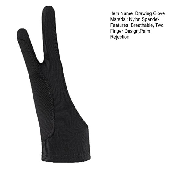 1Pc Artist Graphic Drawing Tablet Glove Double Layers Two Finger