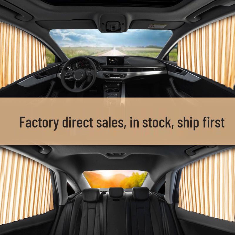 Universal Magnetic Car Window Sunshade Curtain – Heat & Sun Protection with Automatic Rail Rear Window Pair