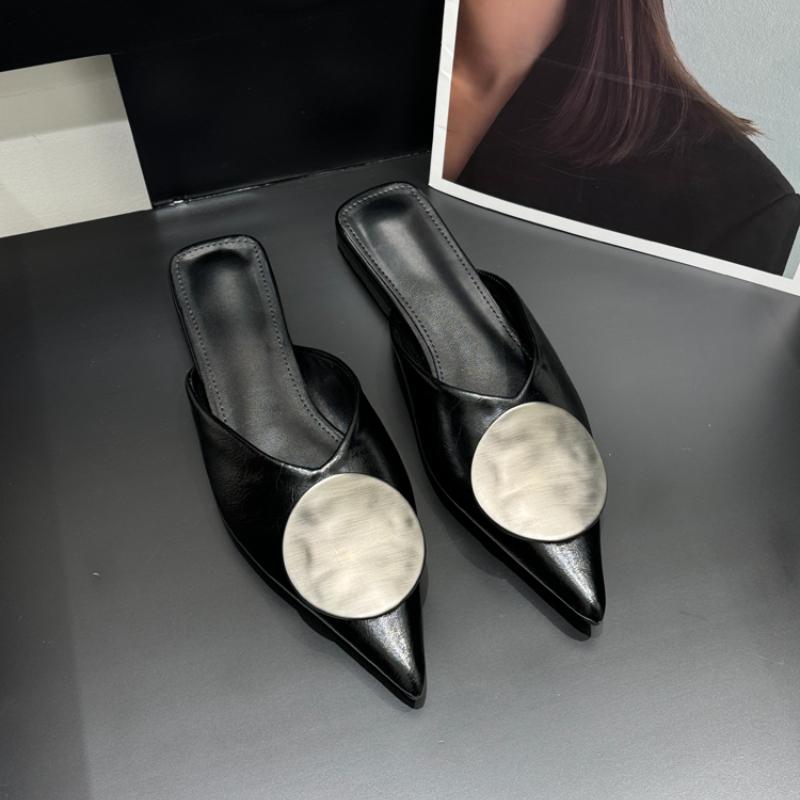 Vintage Damen Frühling Sommer Ballerinas Pantoletten Hausschuhe Schuhe Mode Slip-On Kleid Pantoletten für Damen Streetstyle Muels