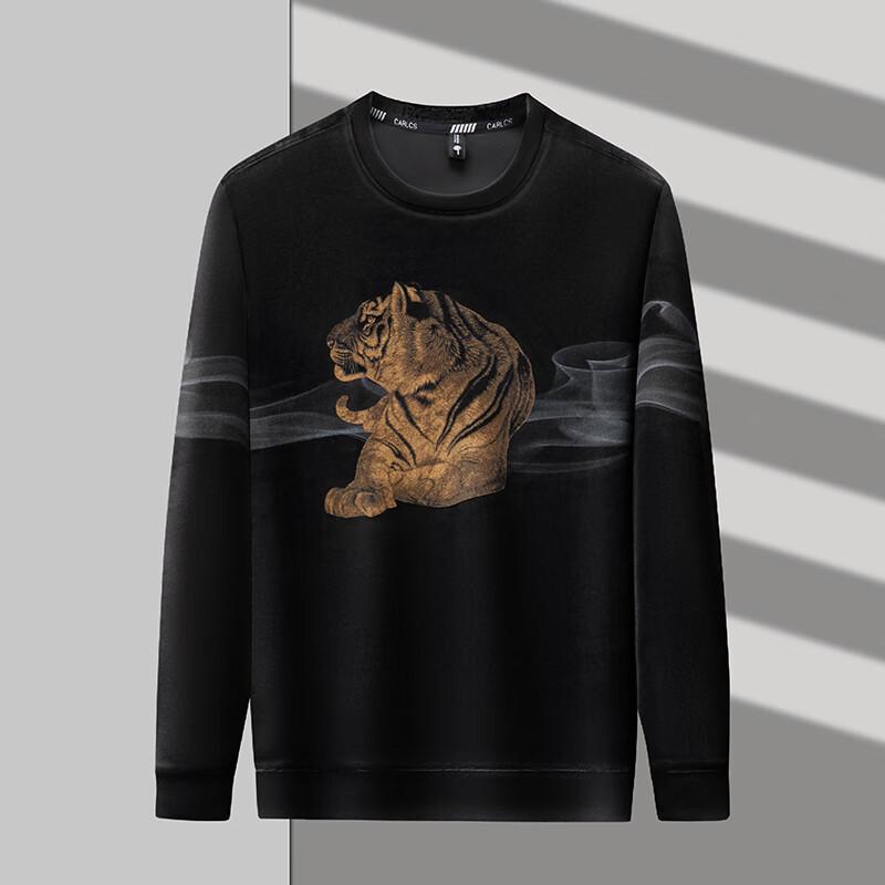 Firstview Men's Digital Print Velvet Long Sleeve Sweatshirt