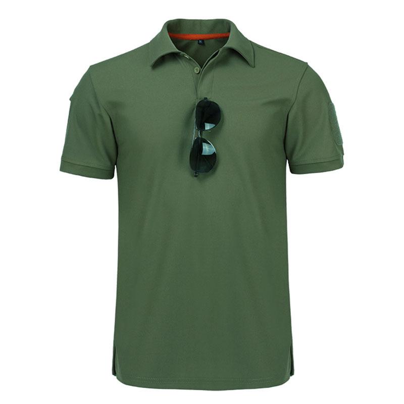 Quick-Dry Elastic Polo Shirts for Outdoor Sports and Tactical Fitness