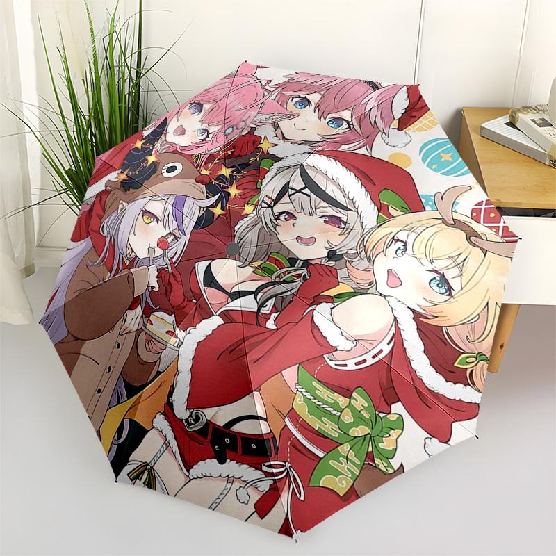 

1pc Christmas Anime Characters Automatic Opening Umbrella with 3-Fold Design, 8-Bone Iron Frame - Outdoor for Fans, Travelers, Daily Use, and Festive