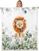 Cute Meerkat Blanket Soft Fleece Throw Animal Lover Gift Kids Room Decor Floral Design Home Decoration