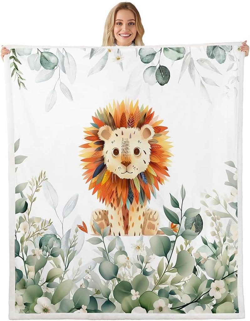 Cute Meerkat Blanket Soft Fleece Throw Animal Lover Gift Kids Room Decor Floral Design Home Decoration