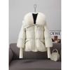 Winter new down cotton-padded clothes women's short loose cotton-padded clothes women's large fur collar thickened cotton-padded jacket