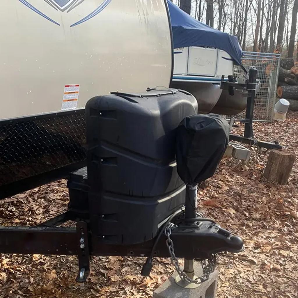 Rv Tongue Jack Cover Waterproof Electric Tongue Jack Cover With Drawstring Design Camper Jack Cover For Travel Trailers Camper