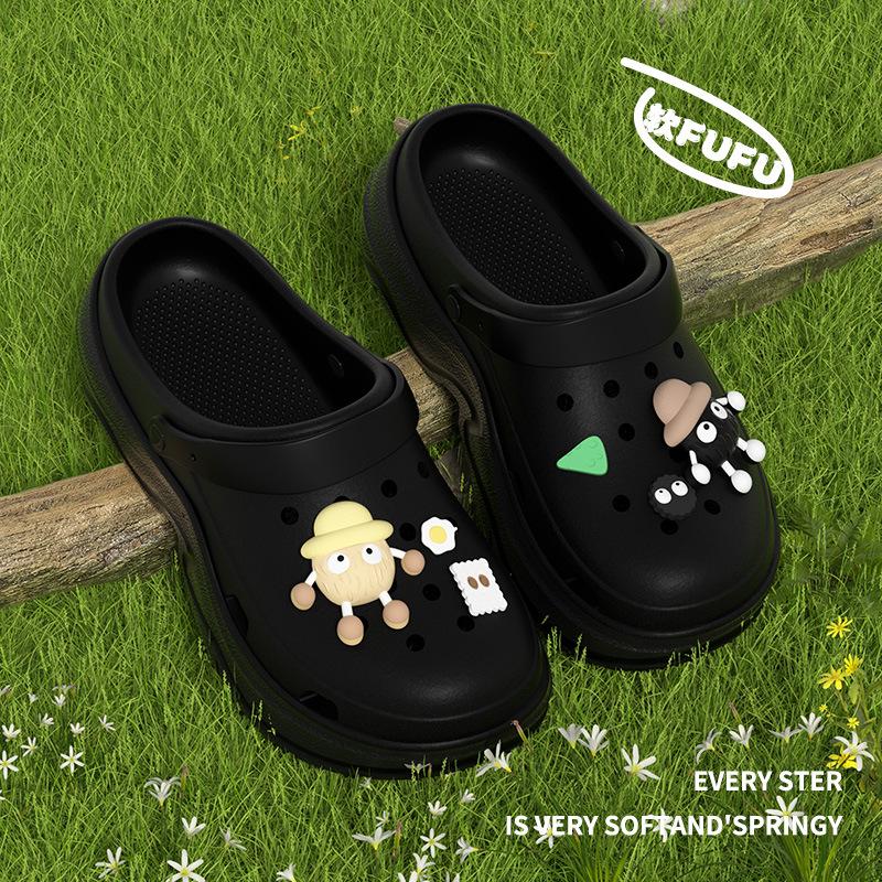 Women's Thick Sole Non-Slip Garden Clogs - Removable Comfort for Summer Beach & Outdoor Use