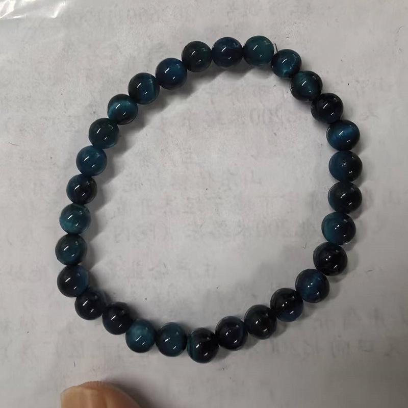 Bracciale Elastico con Perline Occhio di Tigre Verde Naturale