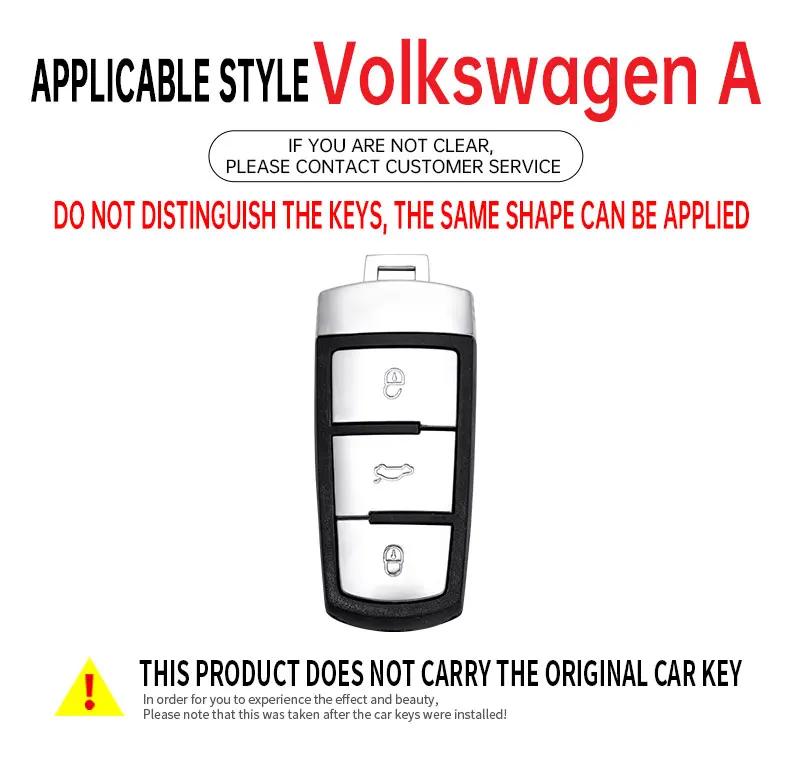 Fashion New Zinc Alloy Leather Car Key Cover Case Shell For Volkswagen Vw Passat B6 B7 Magotan Cc 3C Car Accessories For Vw 3C5