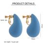 Vintage Chunky Dome Drop Clip On Earrings for Women Golden Glossy Colorful Teardrop Non Pierced Earrings Trendy Jewelry