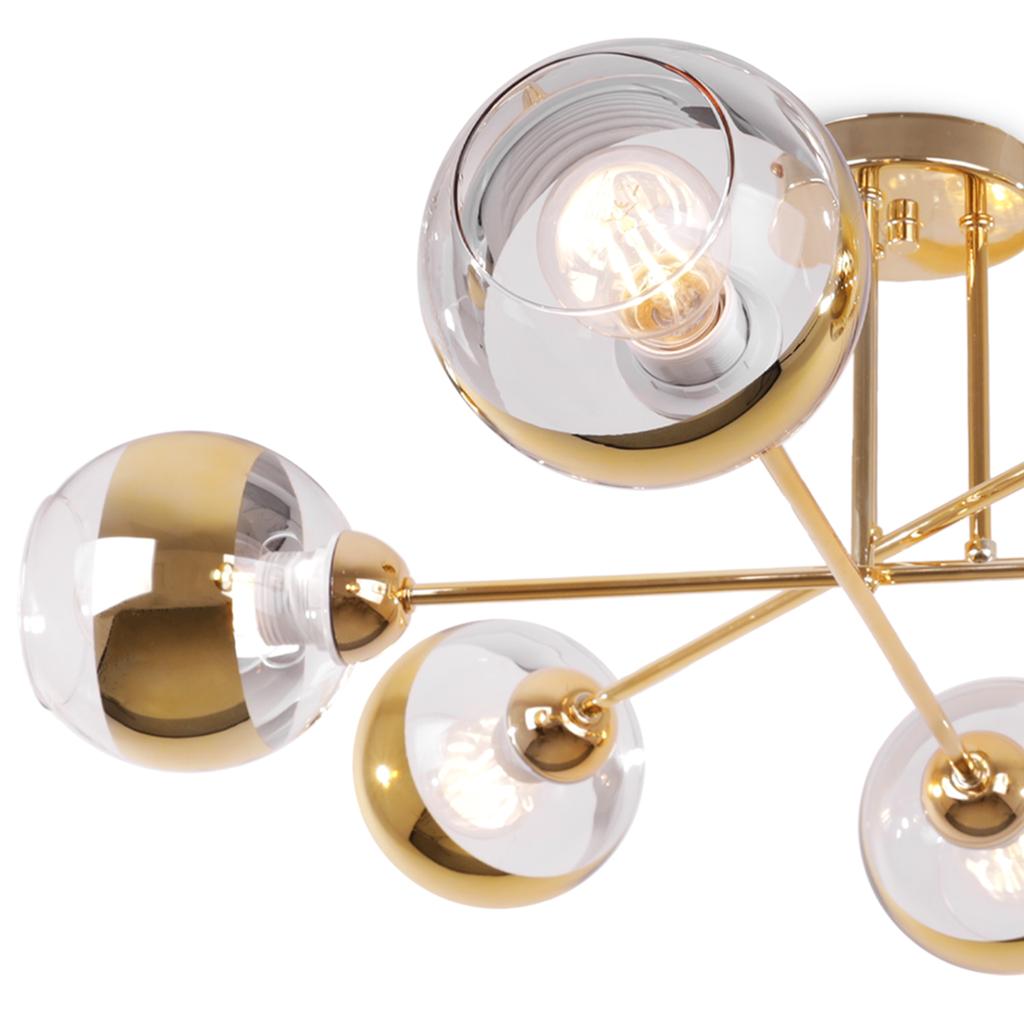 Asturia Gold Ceiling Lamp 6-Flat Golden Lampshade E27