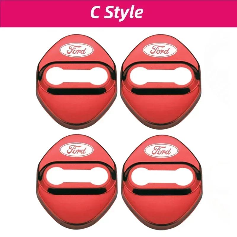 snpwz4 4Pcs Car Door Lock Logo Cover Decals for Ford Fiesta Focus Kuga Explorer Mondeo S-MAX Edge Taurus Territory Escort Escape