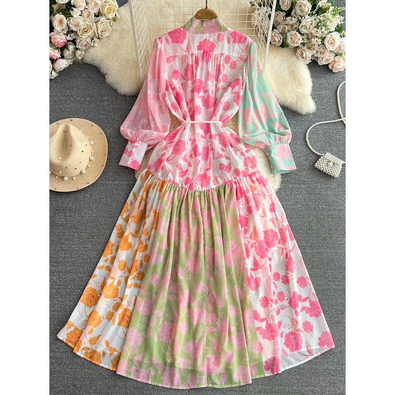 Accessible Luxury Fashion Lantern Long Sleeve Dress Print Shirt