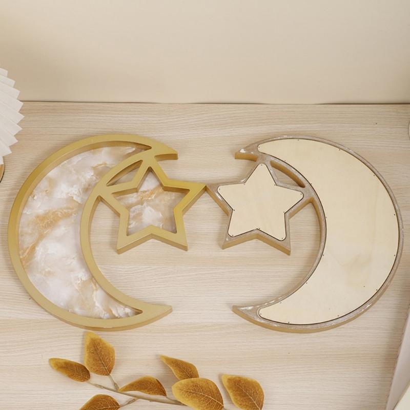 Elegant Eid Tray with Star and Moon Shape Eid Home Accessories Perfect for Eid Celebration and Home Decorations