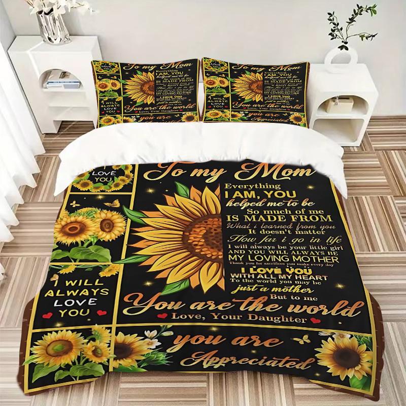 3pcs Heartfelt Tribute to Motherhood Quilt Set Soft and Comfortable Bedroom, Guest Room and Dorm Decor Bedding Set.H052