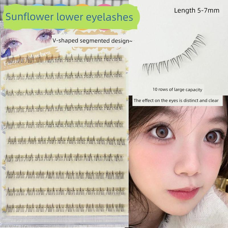 

New Chinese-Style Glue-Free Lower False Eyelashes for Women, Natural and Realistic, with a Natural Look Like Those of a Mother, 2026 New Model [Non-Glue-Free] V-Shaped Sunflower Lower Eyelashes
