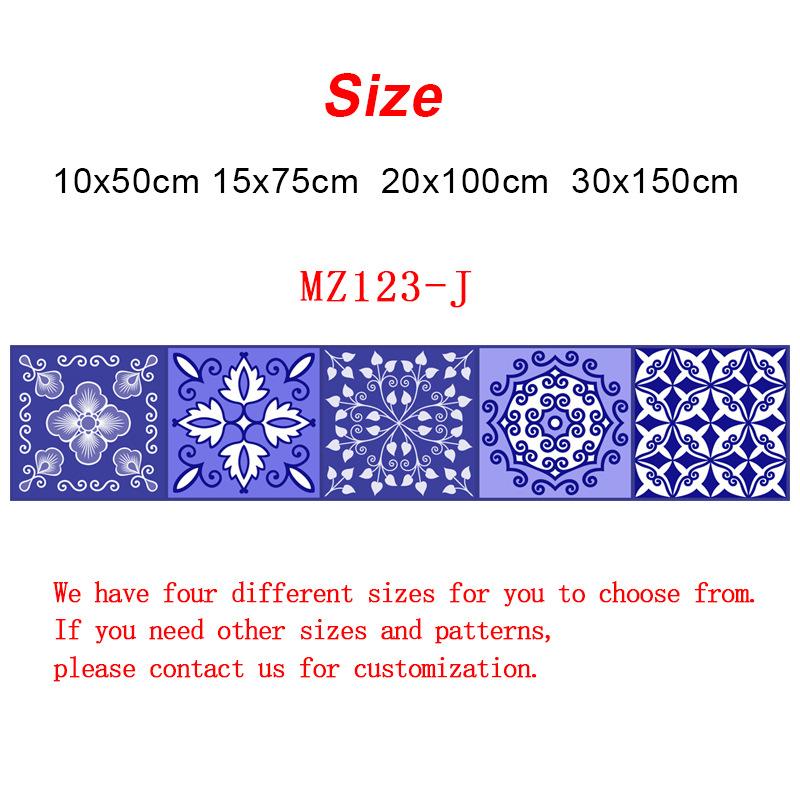 Purple Flower Pattern Strip Tiles Floor Wall Sticker Kitchen Bathroom Furniture Renovation Home Decor Wallpaper Peel & Stick Art Mural
