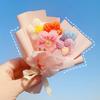 Mini Puffar Virkad Blombukett Konstgjorda Blommor Handgjord Färdig Bukett för Bröllopsfestinredning Stickad Blomsterhantverk