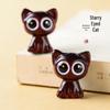 Rosewood Starry-Eyed Cat Keychain Charm - Creative Wood Carving Pendant for Phone and Bag Accessory