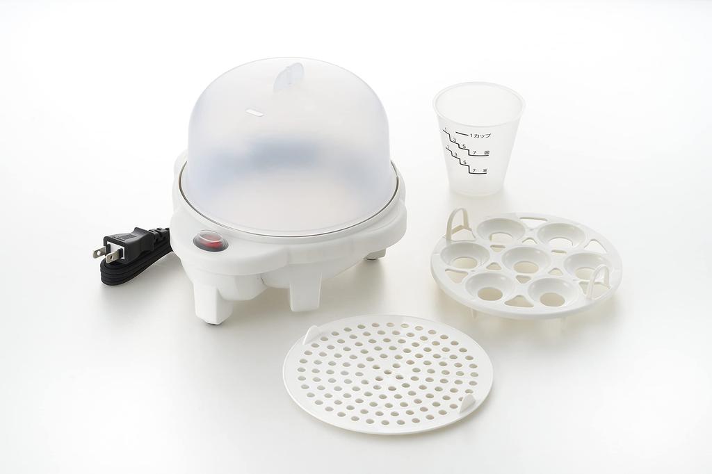 Maruyama Giken Petit Plaisir Electric Boiled Egg Maker with Steaming Plate Steamer Steamer Shumai Shumai Egg Steamer White Boiled Egg Maker PDY-30