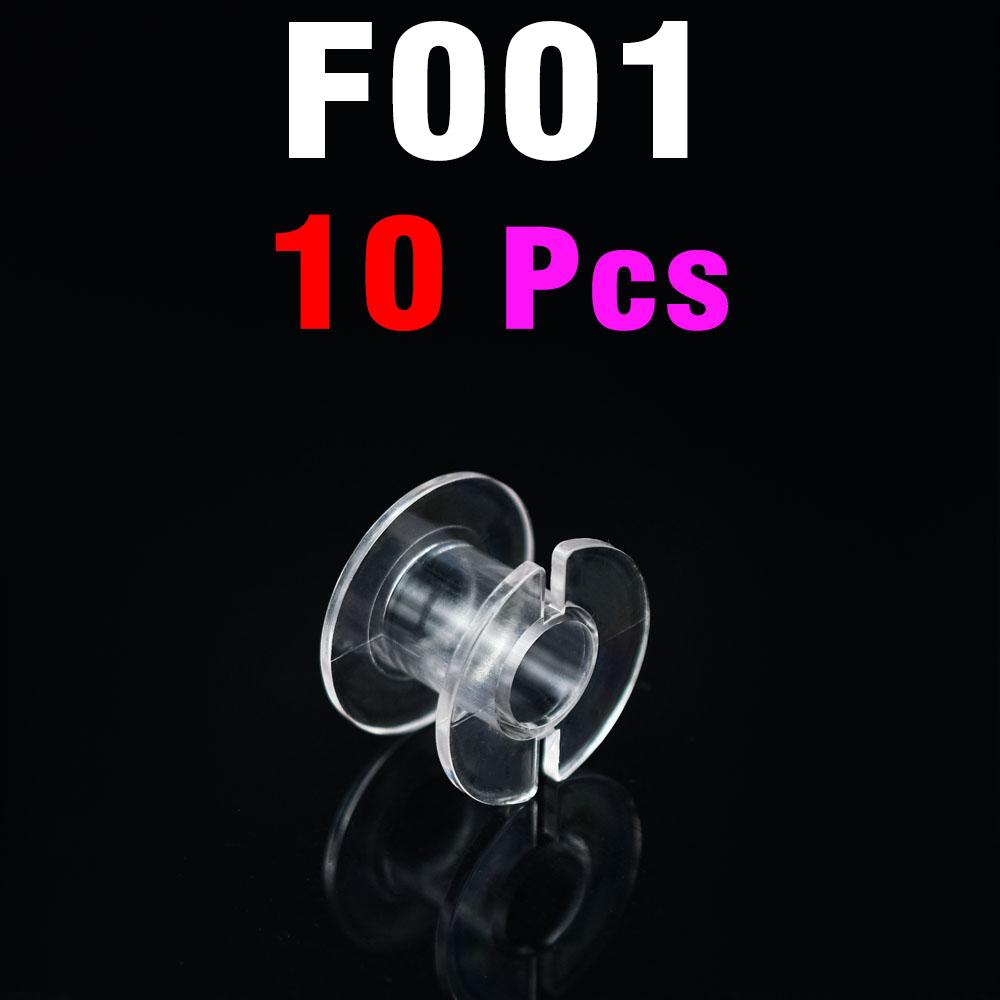 10Pcs Transparent Empty Bobbins Sewing Machine Spools Clear Plastic Sewing Bobbins Fishing Flies Material Wrapping Tools
